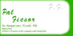 pal ficsor business card